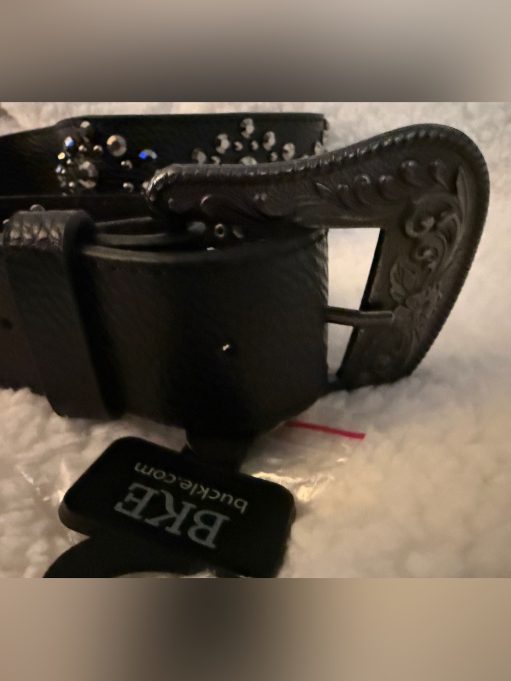 Bke by buckle Black Studded Women's Leather Belt - Picture 2 of 5